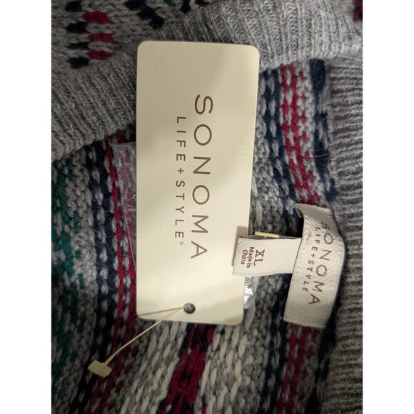 Sonoma Men XL Sweater Fair Isle Christmas Pullover Nordic Wool Blend Knit Preppy - Picture 5 of 8